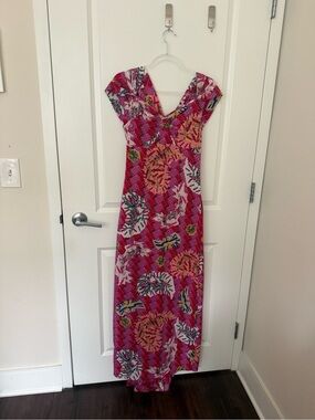 Zac Posen for Target Pink Tropical Print V-Neck Maxi Dress